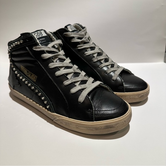 Golden Goose Classic Slide Distressed  Studded Sneakers - Picture 6 of 11